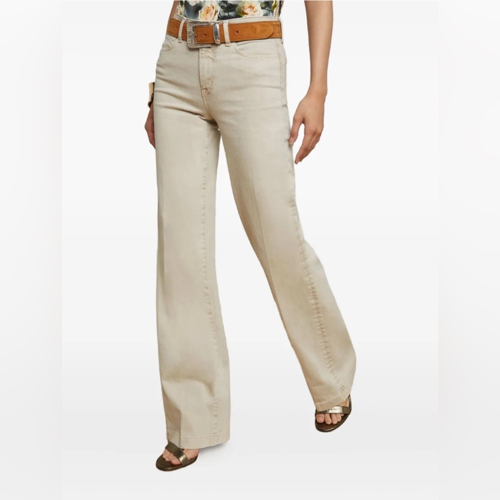 L'AGENCE | Clayton High Rise Wide Leg Beige Flare Jeans - French Vanilla | 33